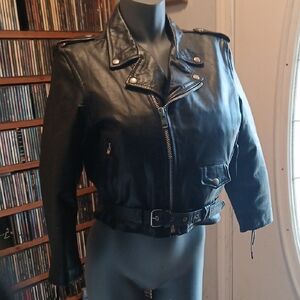 Leatherking‎ , Black Leather Biker Jacket